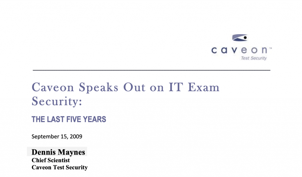 IT Exam Security: The Last Five Years​, a White Paper