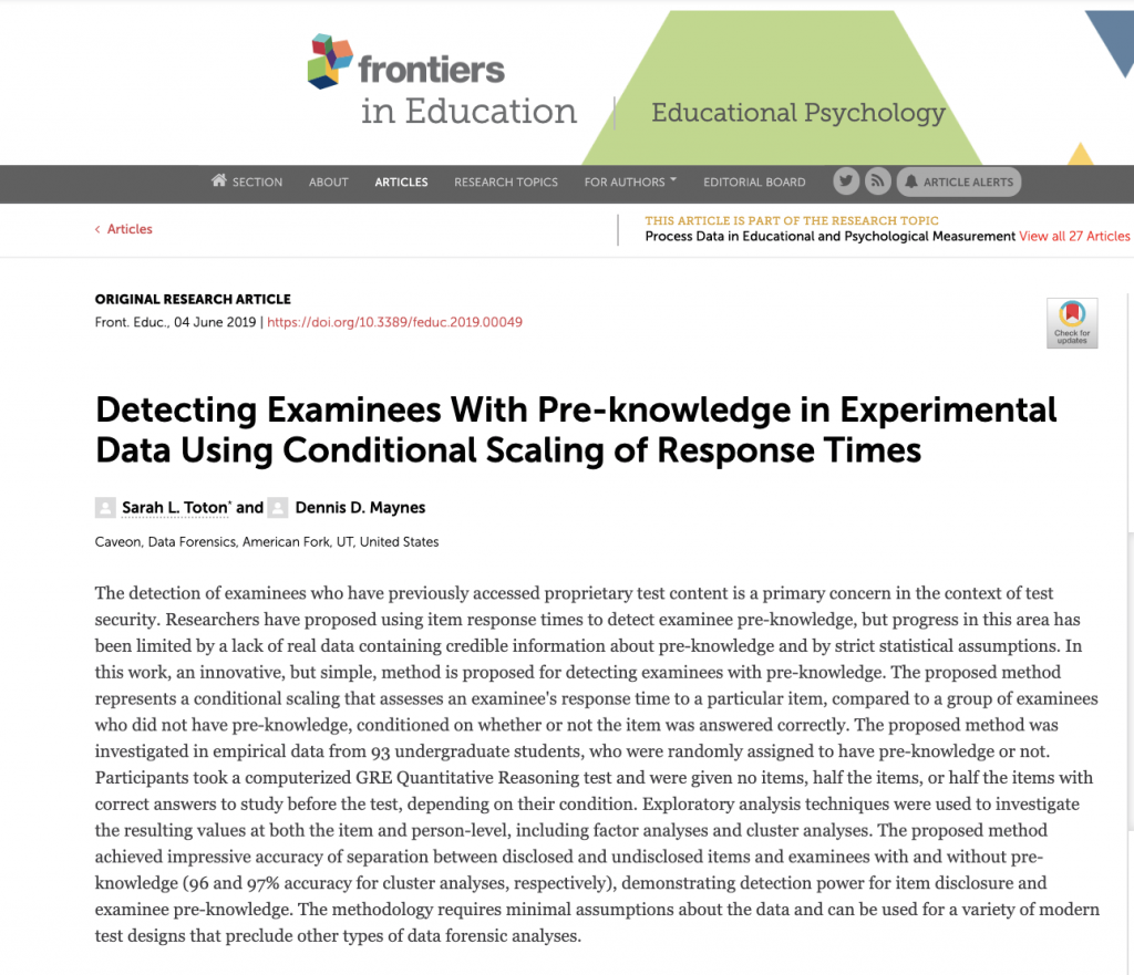 Detecting Examinees with Pre-Knowledge